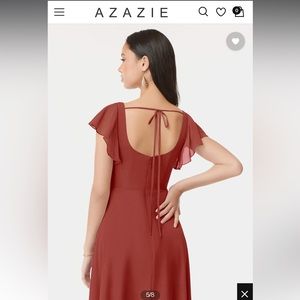 Azazie Bondi A-Line Ruffled Chiffon Floor Length Dress